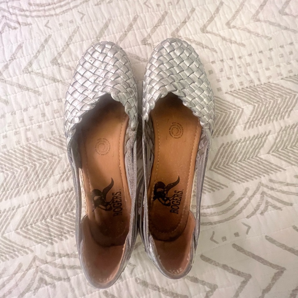 Silver Mexican huaraches / huarache sandals leather